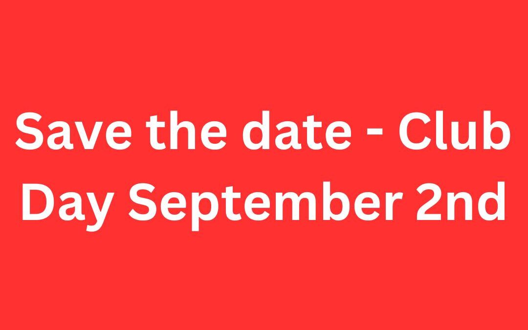 Club Day details – 2nd September, 2023