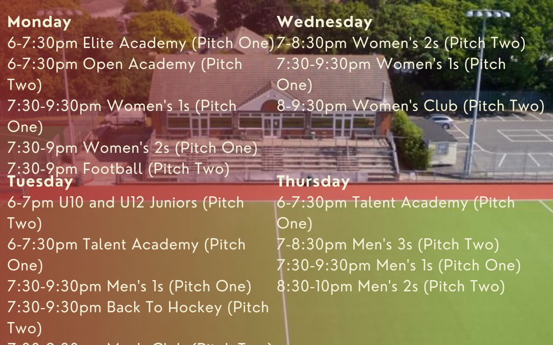 2023/24 Training Schedule Confirmed