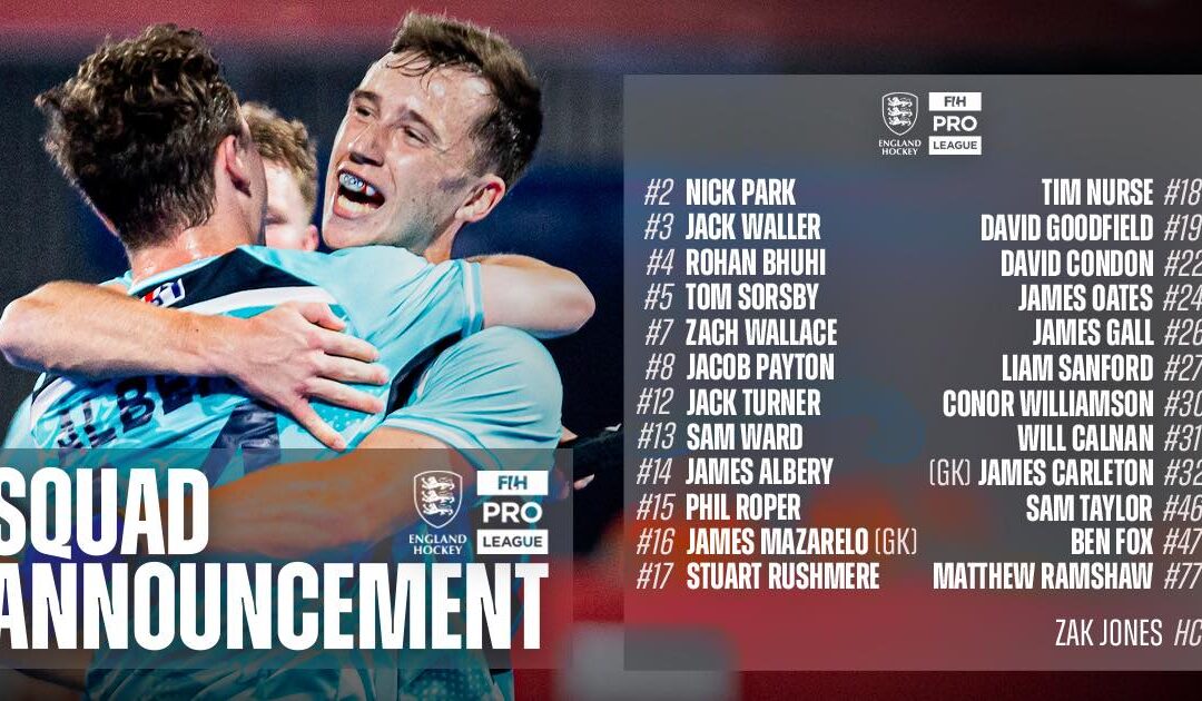 Three Holcs selected in England’s latest FIH Pro League squad